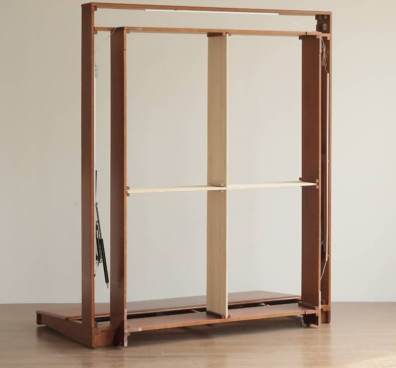 Poplar Solid Wood Suspended Luminous Box Bed