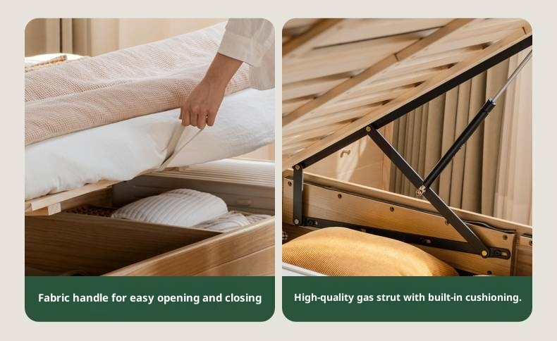 Ash, Oak Solid Wood Modern Minimalist High Box Bed