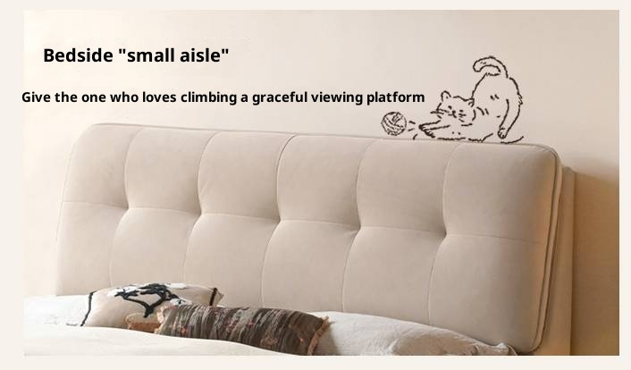 Fabric Puff Cat Scratch Bed, French Cream Style