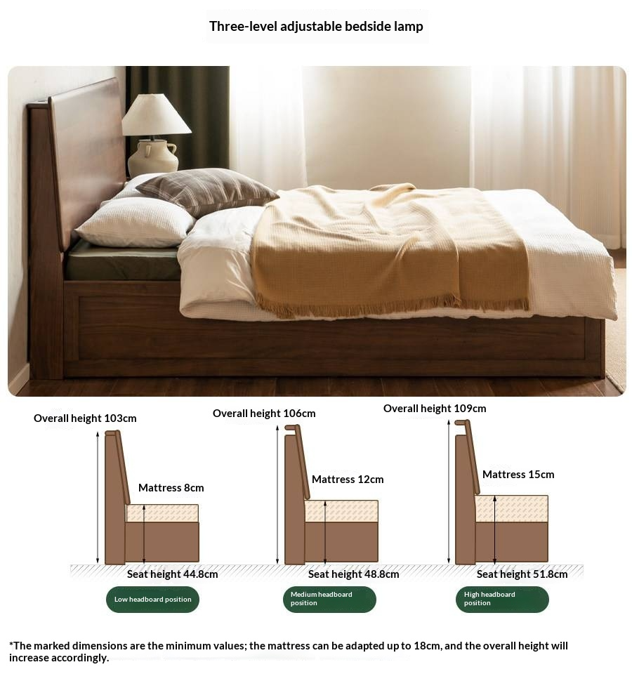 Black Walnut Solid Wood Box Bed — Luxury Multifunctional Storage Bed