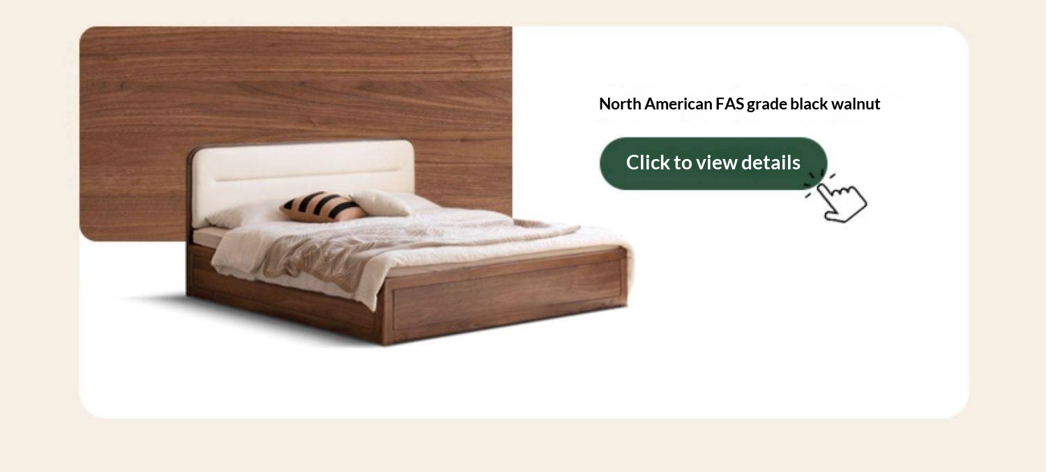 Oak, Rubberwood Solid Wood Bed — Modern Minimalist Box Bed