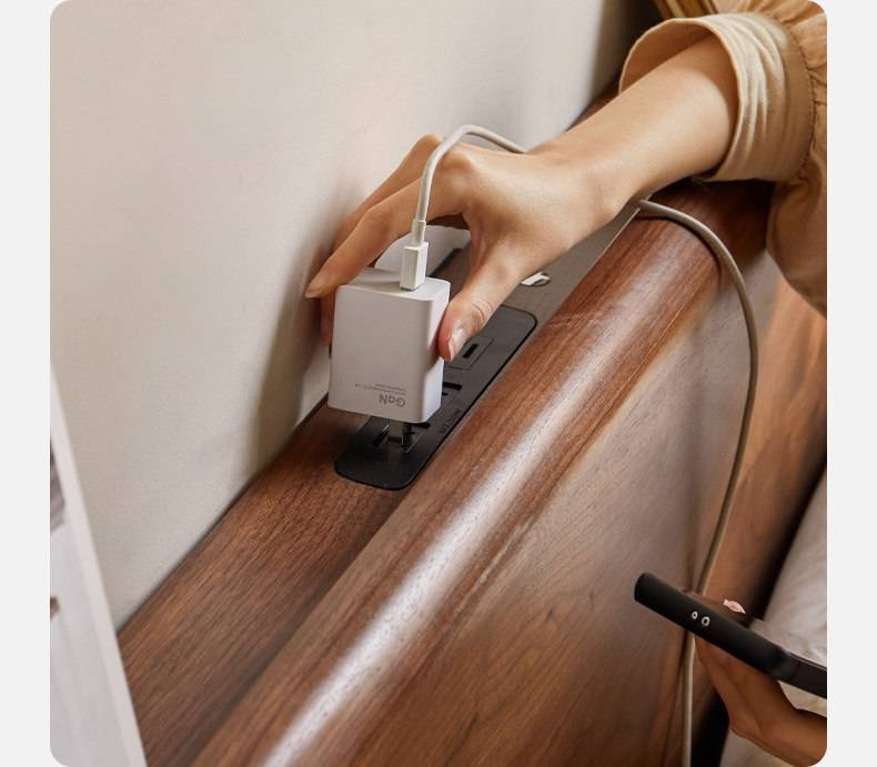 Black Walnut, Sandalwood Solid Wood Box Bed — Luxury Floating Bed with Glow-in-the-Dark Features