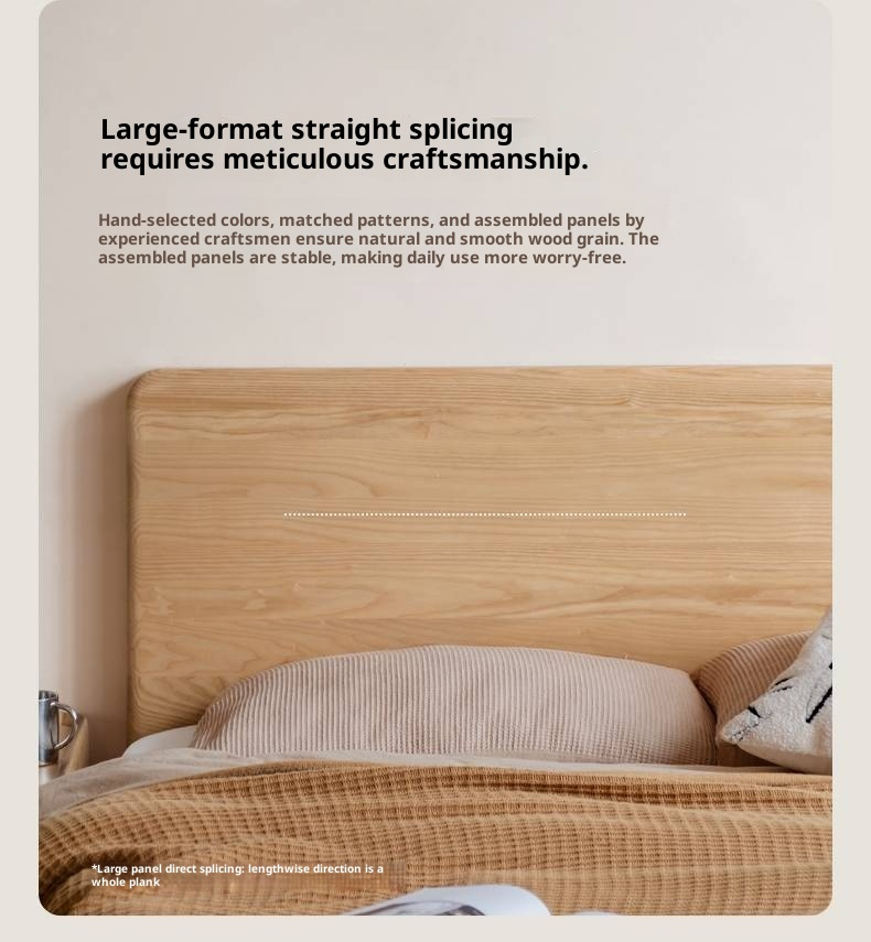 Ash, Oak Solid Wood Modern Minimalist High Box Bed