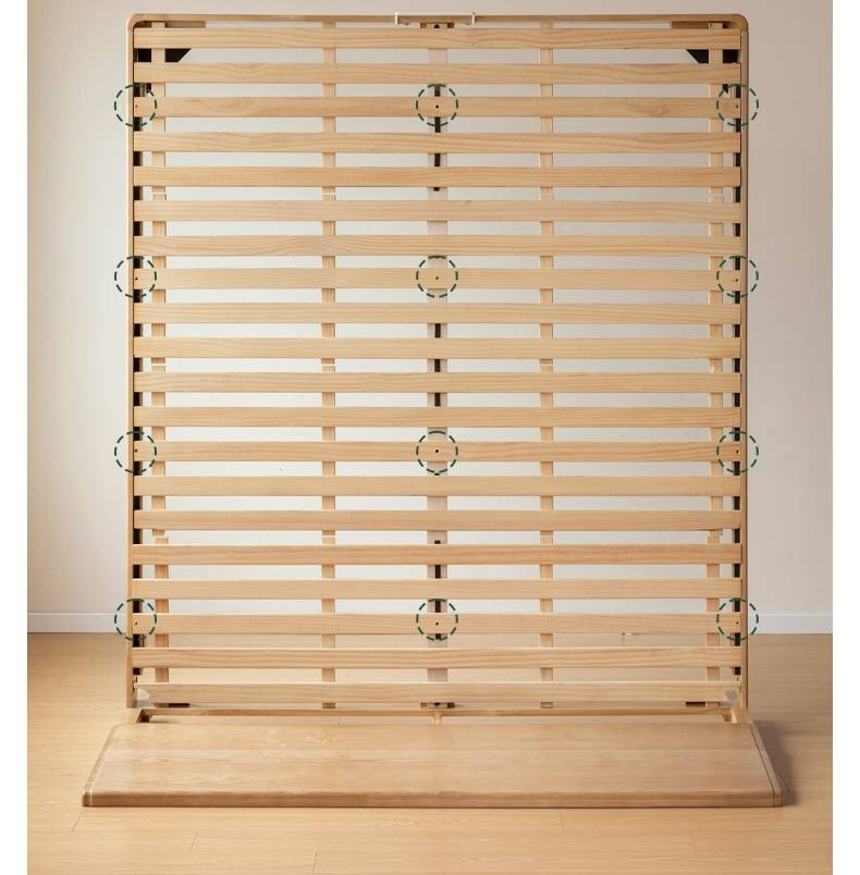 Ash Solid Wood Large Slab Bed Modern Minimalist