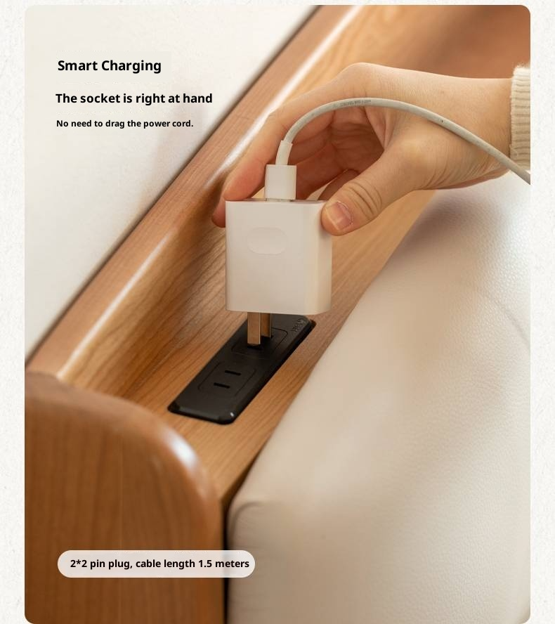 Cherry, Pine, Beech Solid Wood Bed Retro Vintage