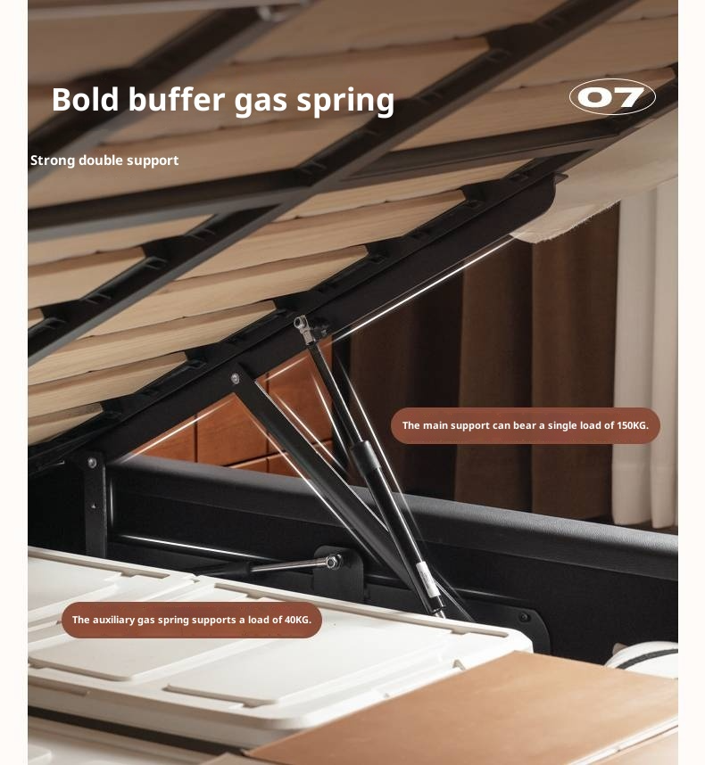 Genuine Leather Black Light Luxury Soft Box Bed