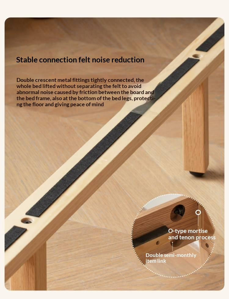 Oak Solid Wood Bed — Cream Style Upholstered Suspended Luminous Bed