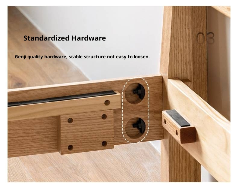 Ash Solid Wood Large Slab Bed Modern Minimalist