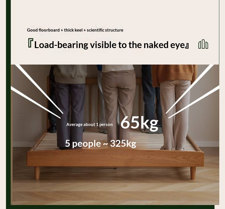 Cherry Solid Wood Bed — Simple Vintage Harp Style Bed