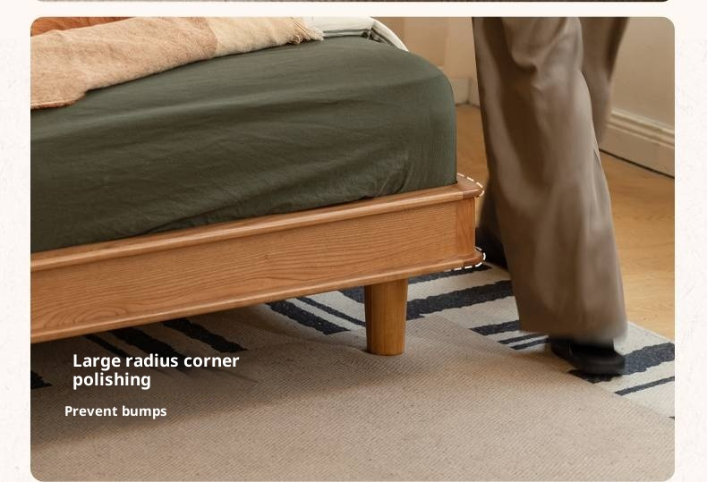 Cherry, Pine, Beech Solid Wood Bed Retro Vintage