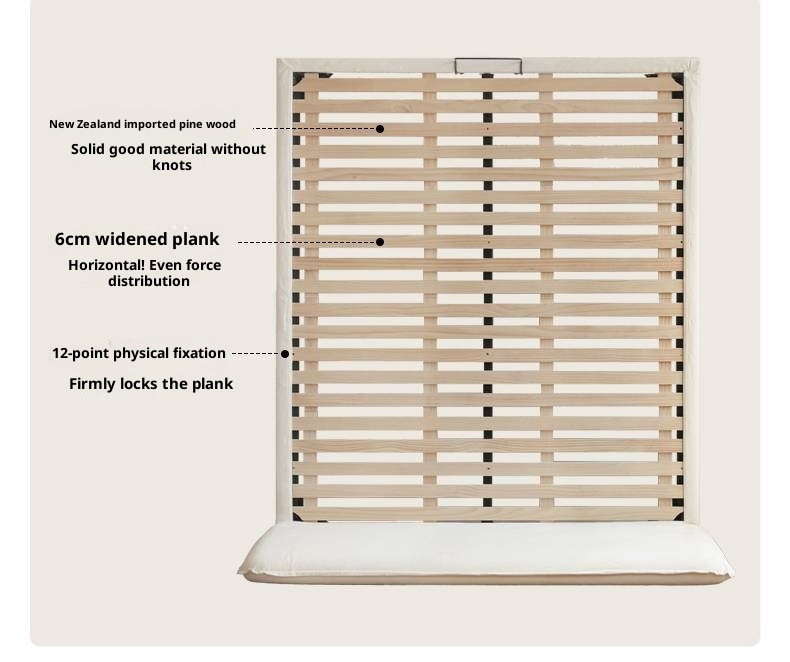 Fabric White Cotton Linen Edge Bed Wabi-sabi Style