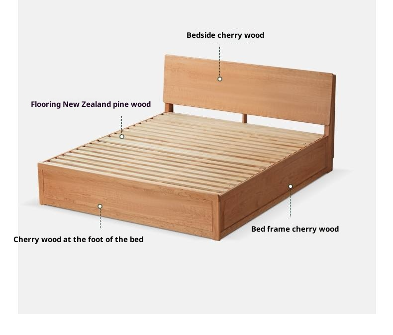 Cherry Solid Wood High-Pressure Box Bed