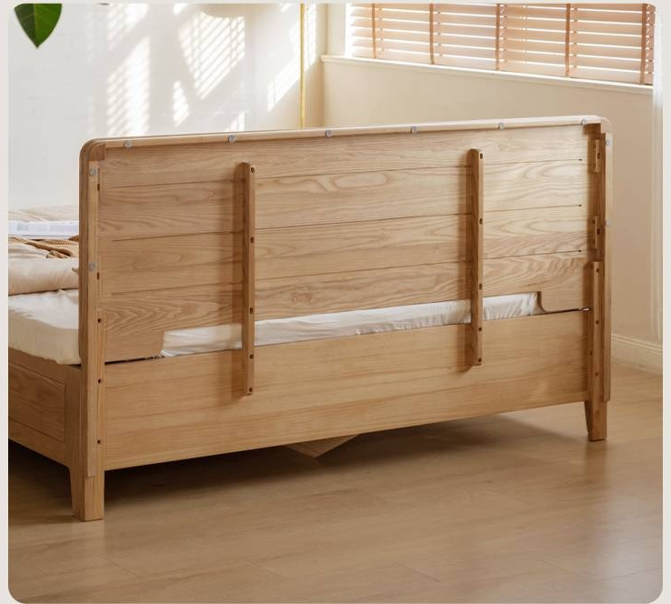 Ash, Oak Solid Wood Modern Minimalist High Box Bed