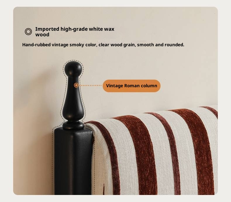 Fabric Soft Bed, American Vintage Retro Style