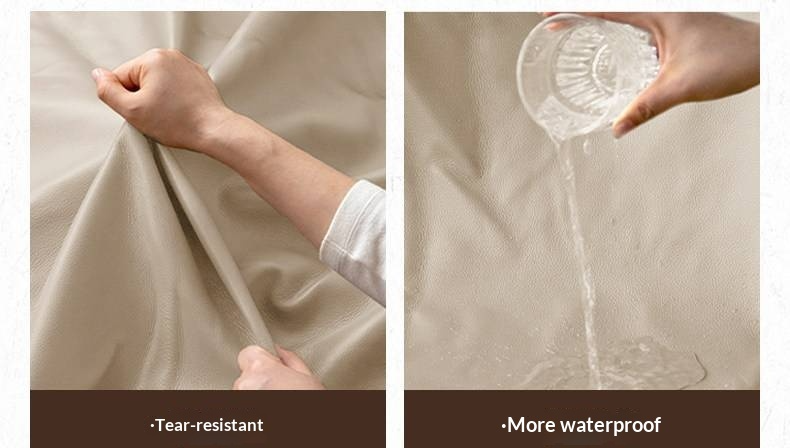 Rubberwood Solid Wood Bed — Modern Minimalist Design with Upholstered Genuine Leather