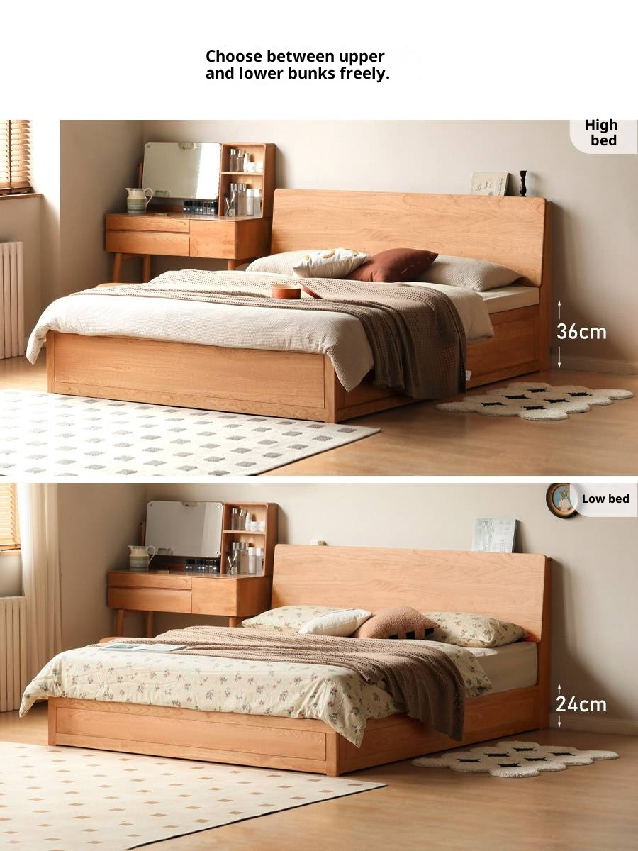 Cherry Solid Wood High-Pressure Box Bed