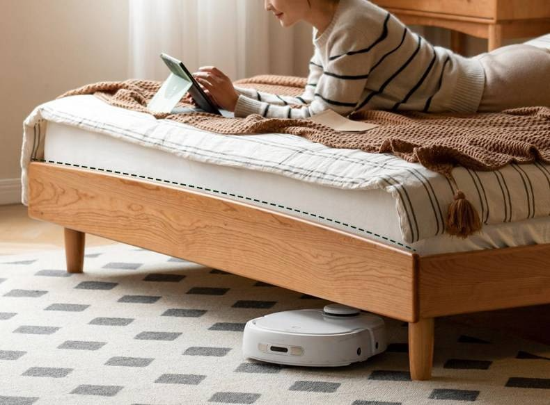 Cherry Solid Wood Bed — Simple Vintage Harp Style Bed