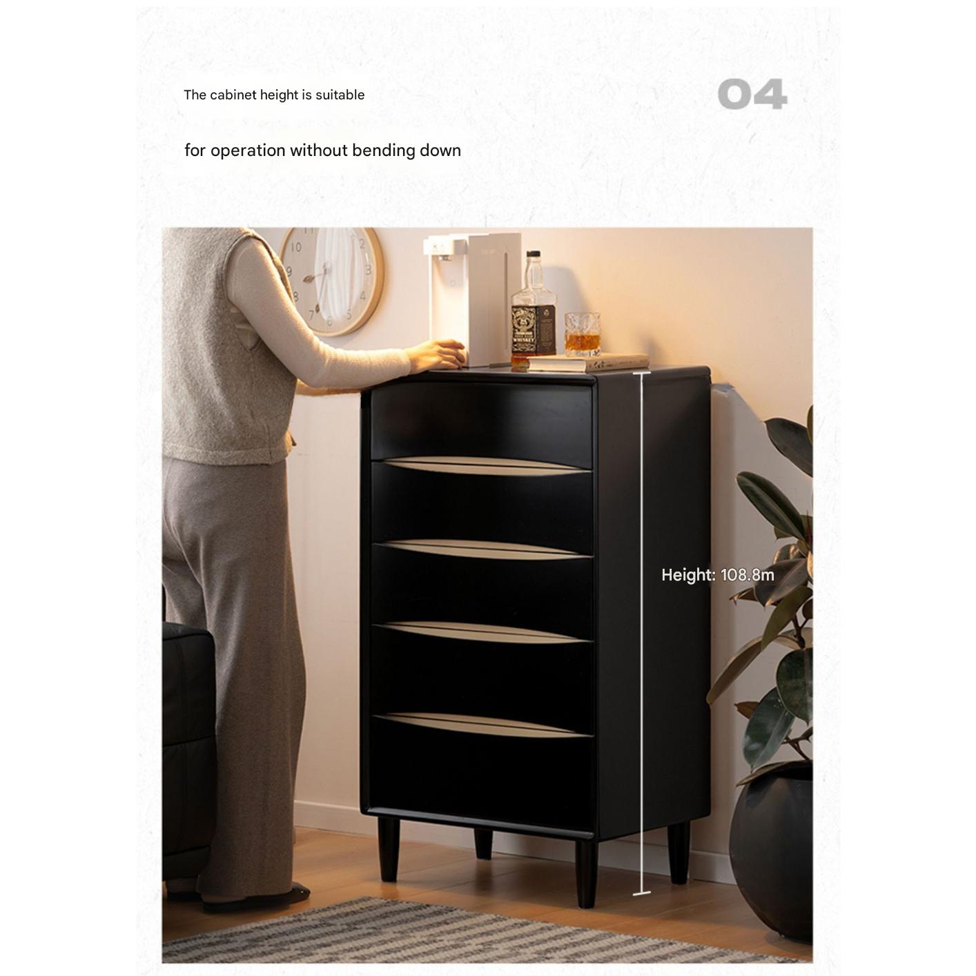 Solid Rubberwood Modern Drawer Cabinet.