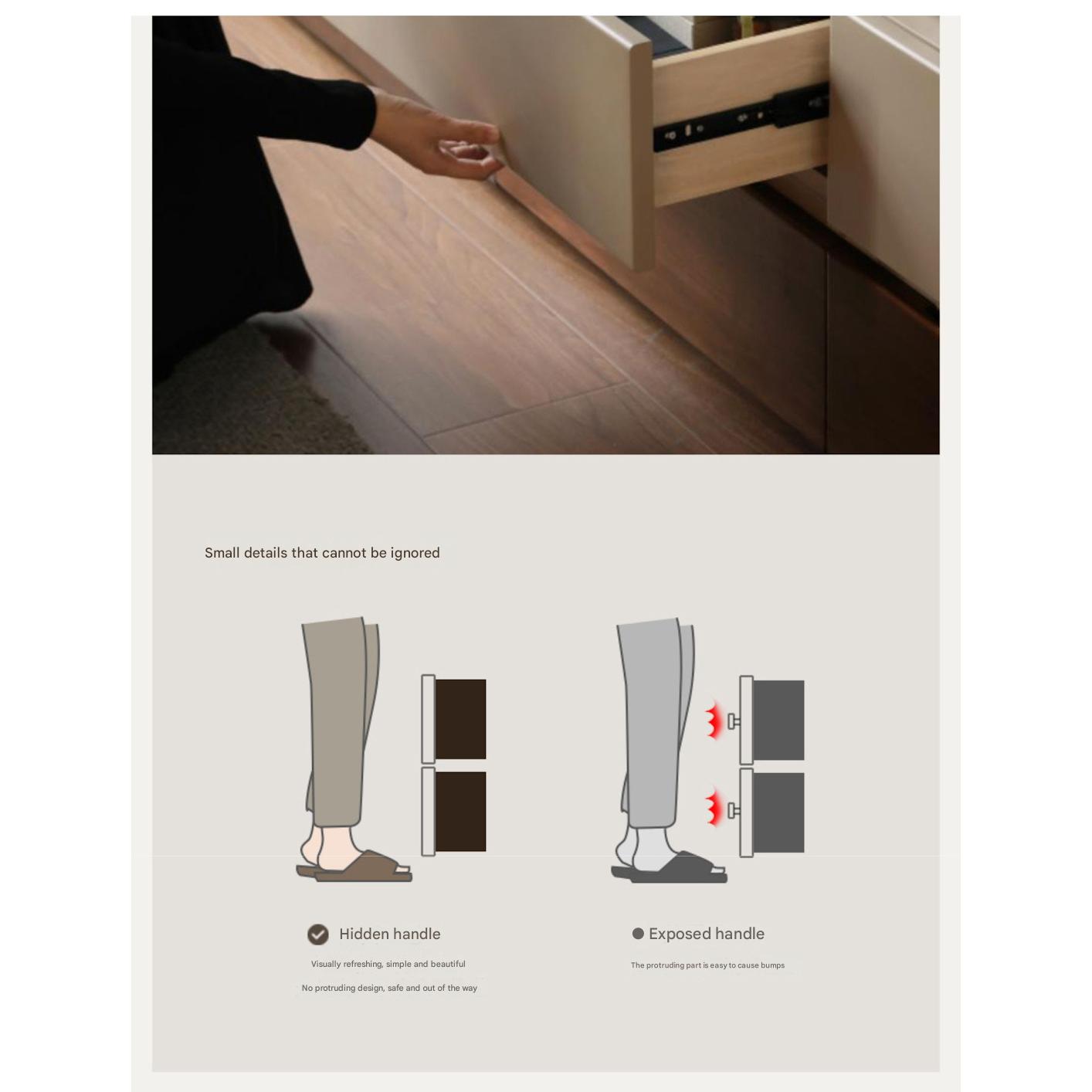 Black Walnut Solid Wood Italian Light Luxury Floor TV Cabinet.