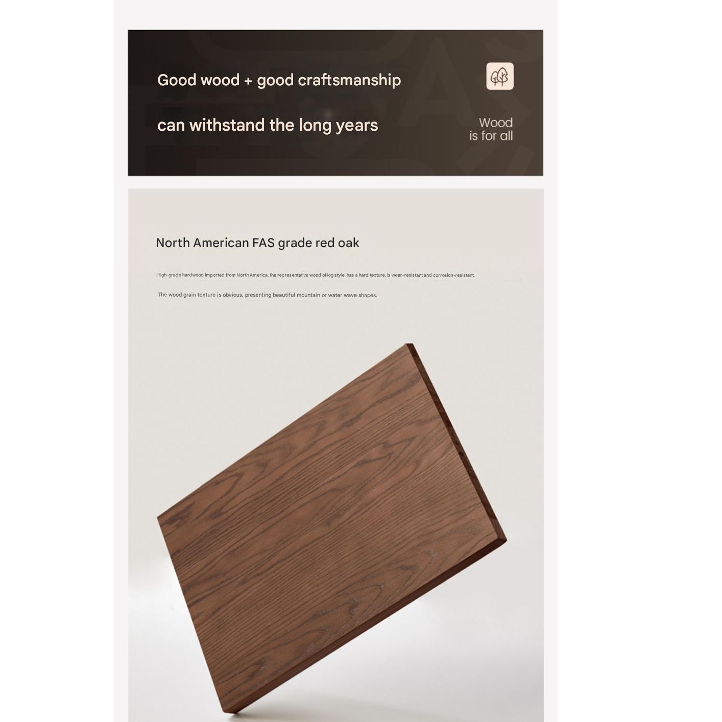 Oak Solid Wood Modern Chest of Drawers