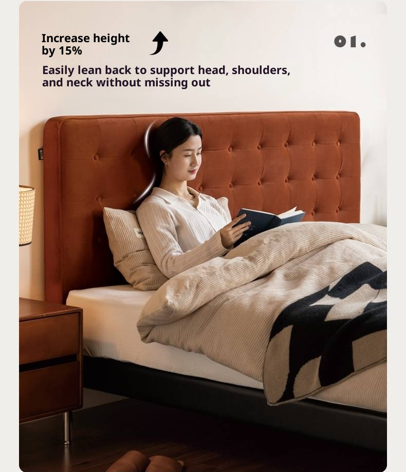 Fabric Velvet Soft Bed Bauhaus Vintage Style