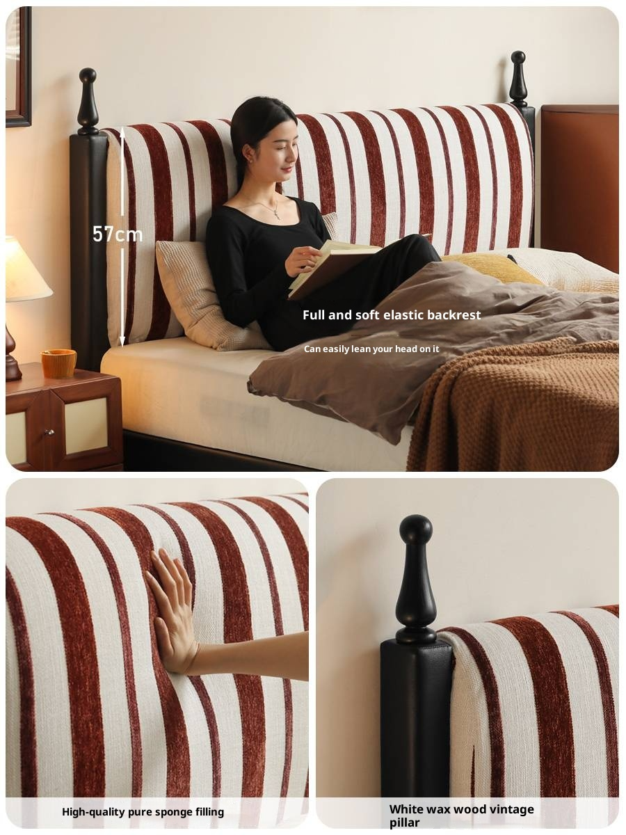 Fabric Soft Bed, American Vintage Retro Style