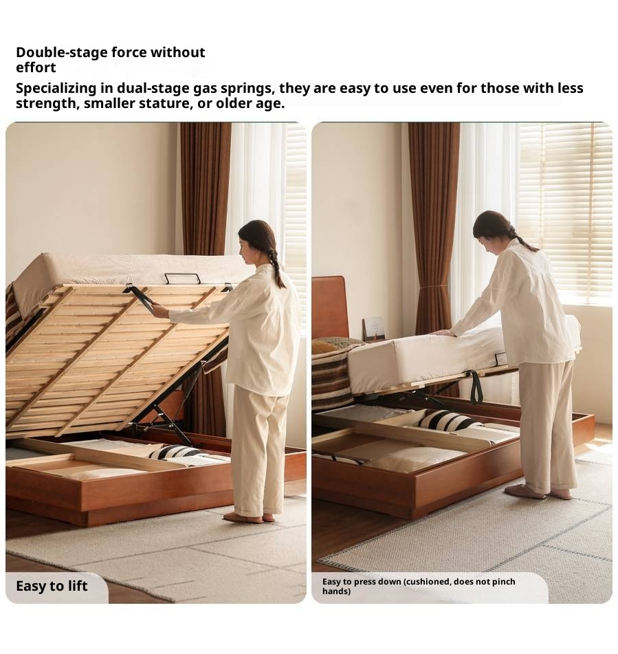 Poplar Solid Wood Suspended Luminous Box Bed