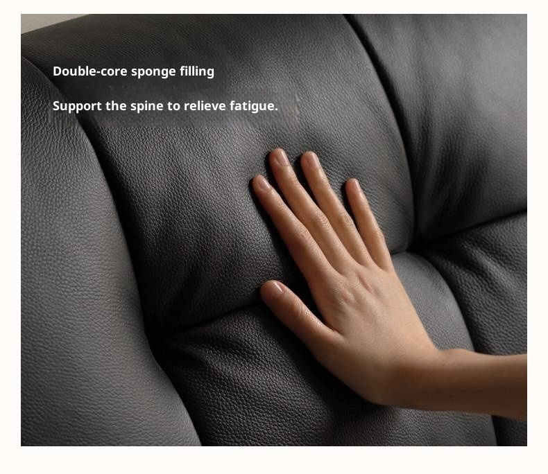 Genuine Leather Black Light Luxury Soft Box Bed