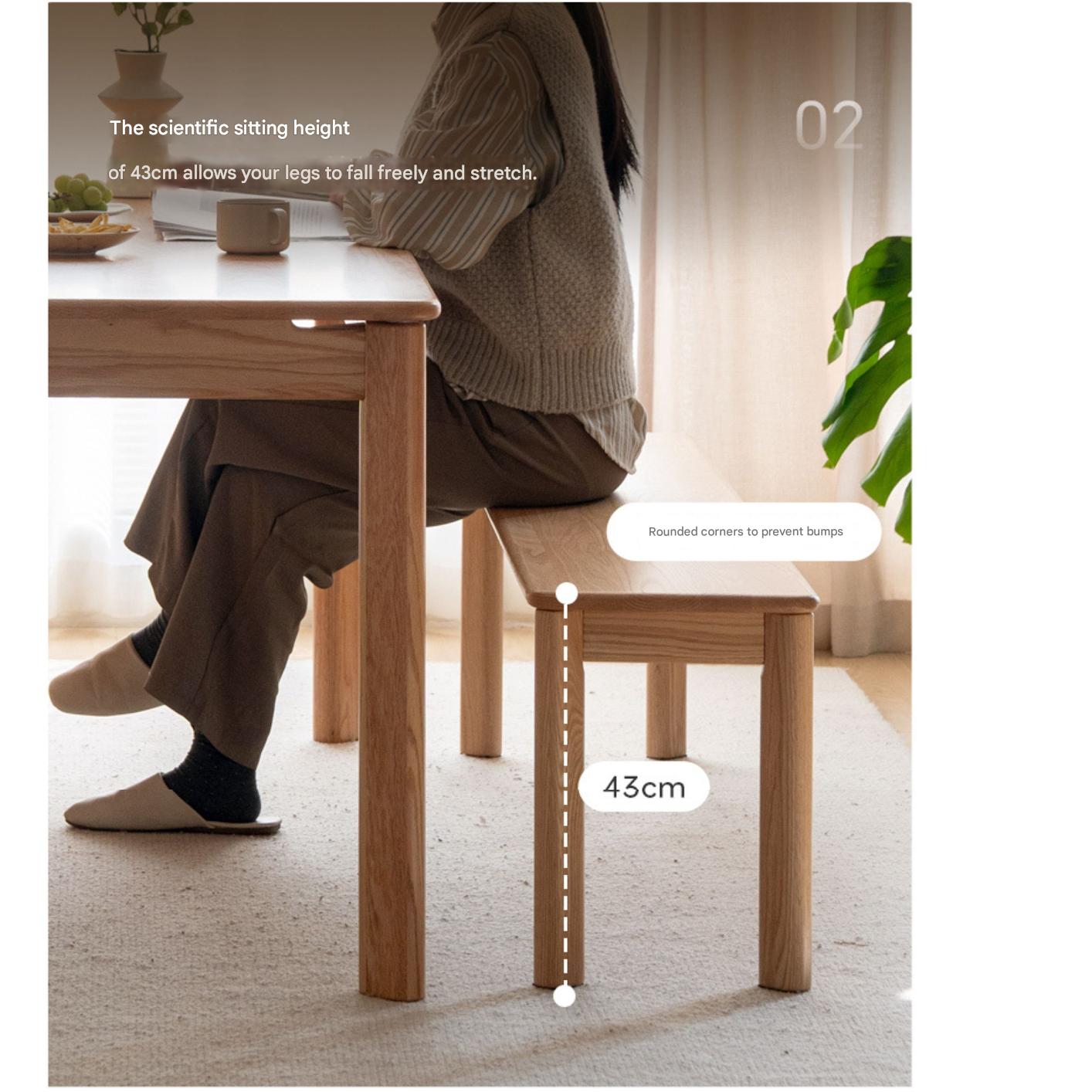 Ash, Oak Solid Wood Modern Long Bench