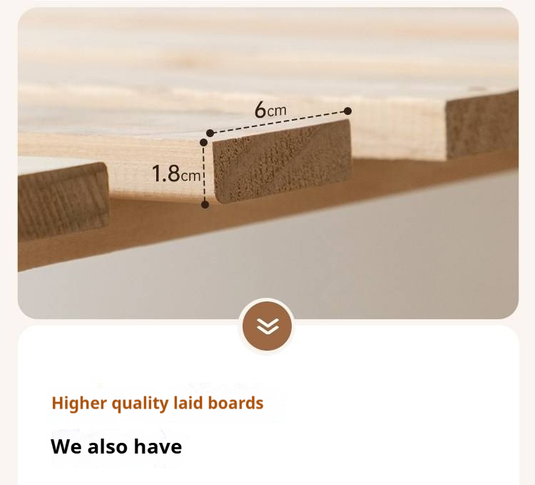 Oak Solid Wood Box Bed — Suspension and Upholstered with Genuine Leather Piano Key Design