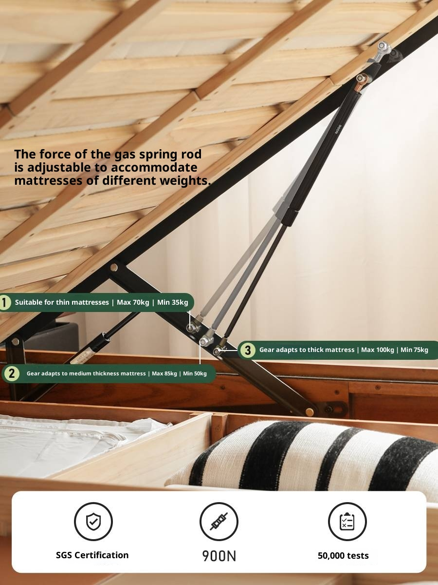 Poplar Solid Wood Suspended Luminous Box Bed