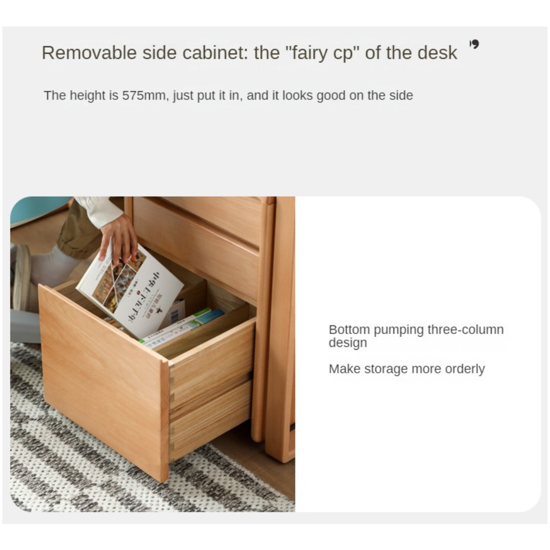 Beech Solid Wood Desk Can Be Lifted and Adjusted