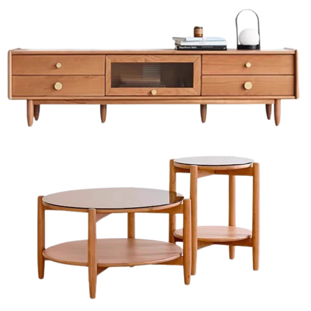 Cherry Solid Wood TV Stand.