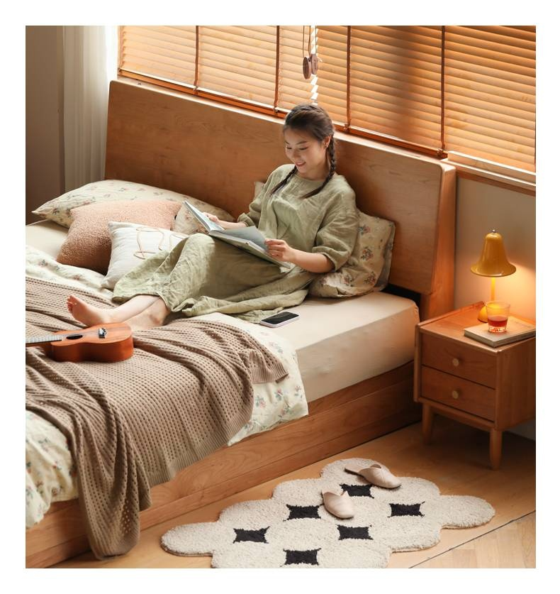 Cherry Solid Wood High-Pressure Box Bed