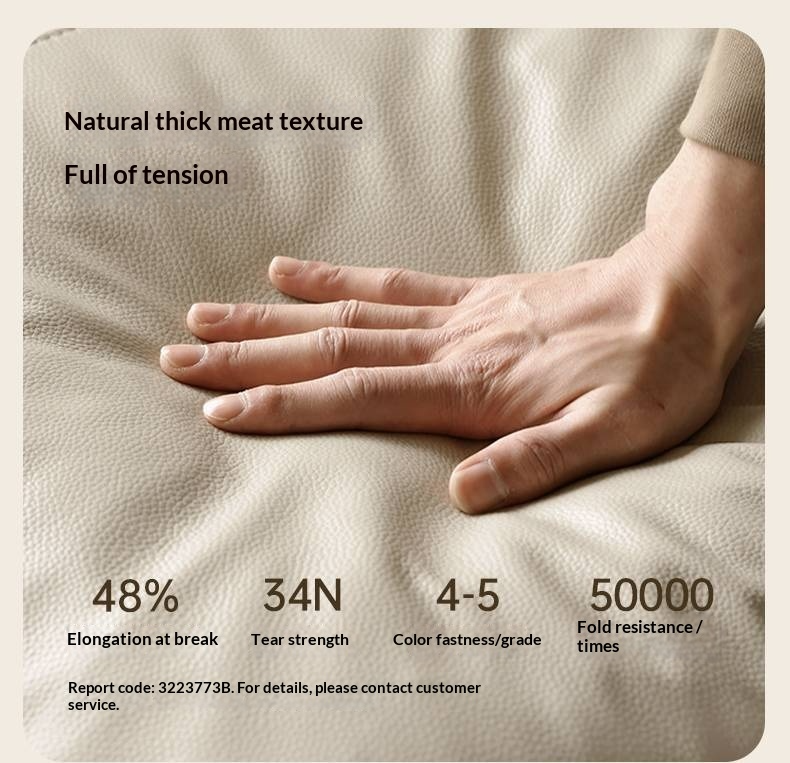 Ash Solid Wood Bed with Top Grain Cowhide Upholstery in Modern Minimalist Style