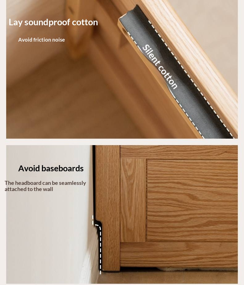 Oak, Beech Solid Wood Box Bed — Minimalist Side-Opening Storage Bed