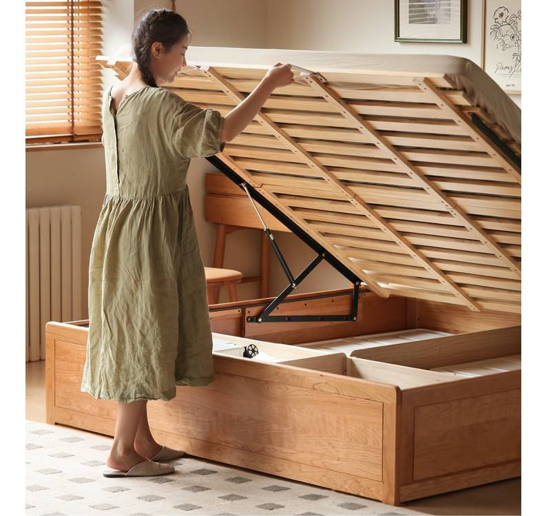 Cherry Solid Wood High-Pressure Box Bed