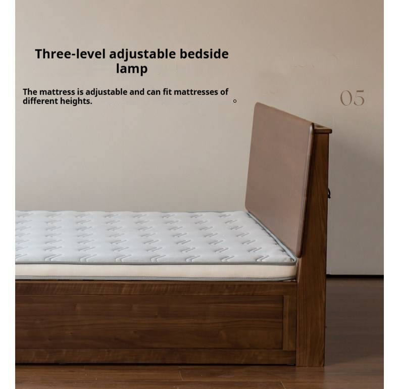 Black Walnut Solid Wood Box Bed — Luxury Multifunctional Storage Bed