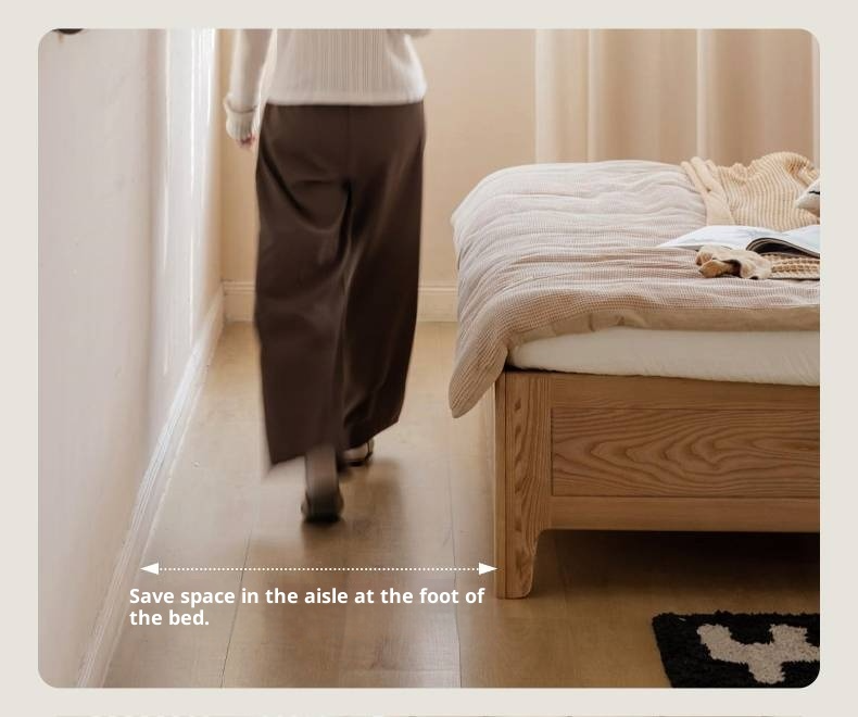 Ash, Oak Solid Wood Modern Minimalist High Box Bed