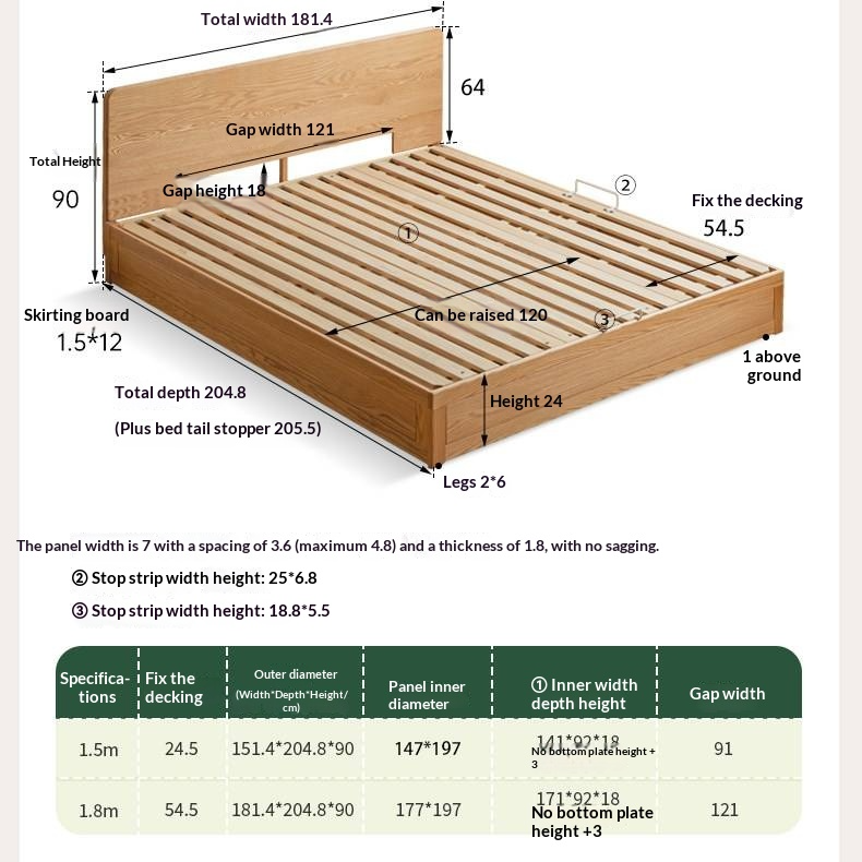 Oak, Beech Solid Wood Box Bed — Minimalist Side-Opening Storage Bed