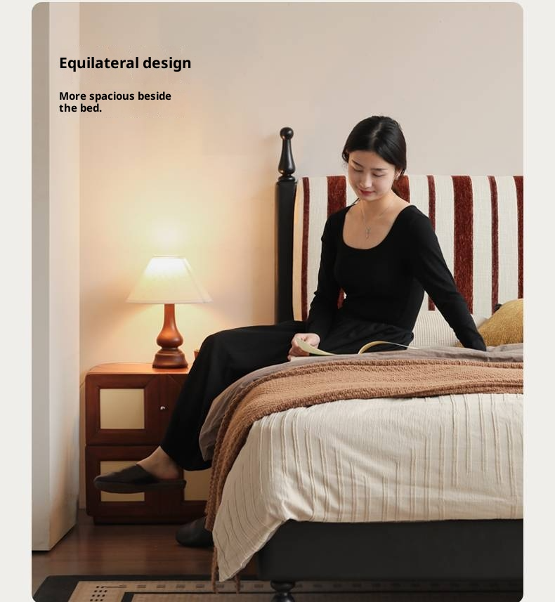 Fabric Soft Bed, American Vintage Retro Style