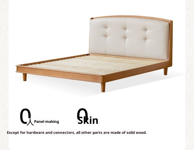 Cherry, Pine, Beech Solid Wood Bed Retro Vintage