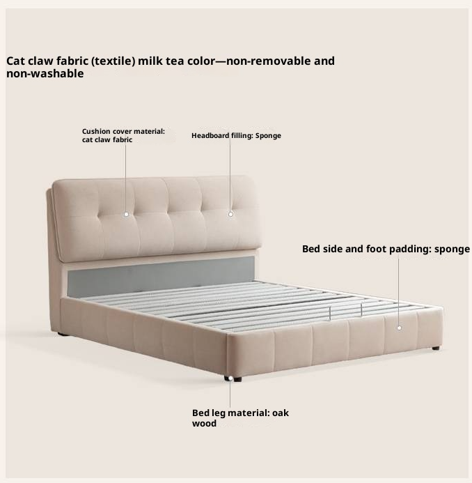 Fabric Puff Cat Scratch Bed, French Cream Style