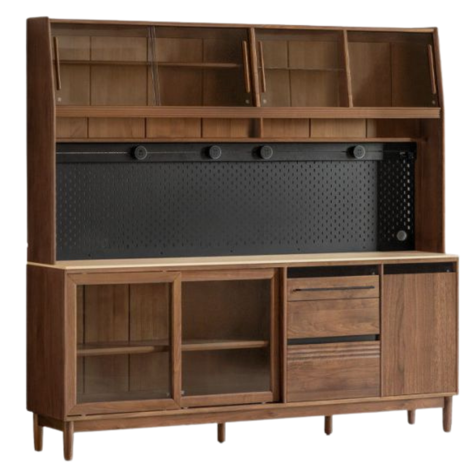 Black Walnut Solid Wood Italian-Style Sideboard – Sleek Buffet Cabinet