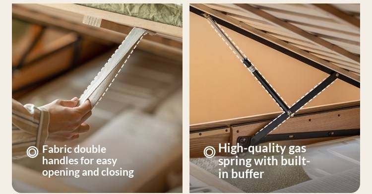 Oak, Rubberwood Solid Wood Bed — Modern Minimalist Box Bed