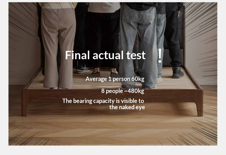 Black Walnut, Sandalwood Solid Wood Bed — Genuine Leather Upholstered, Simple Luxury Design