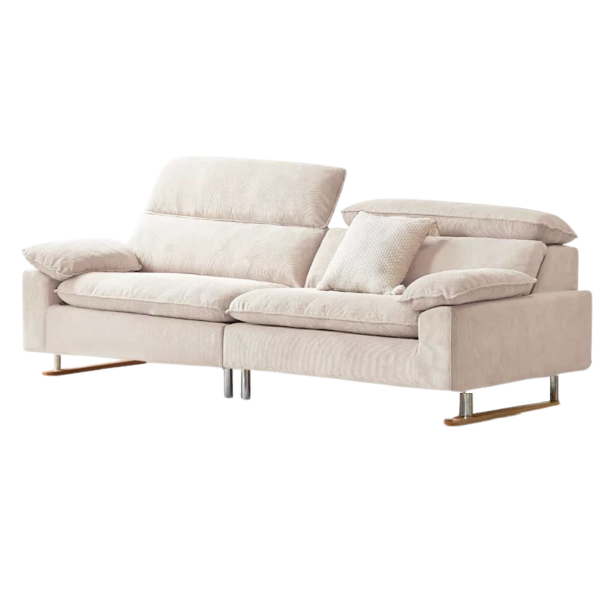 High-Back Corduroy Fabric Sofa with Removable Cover