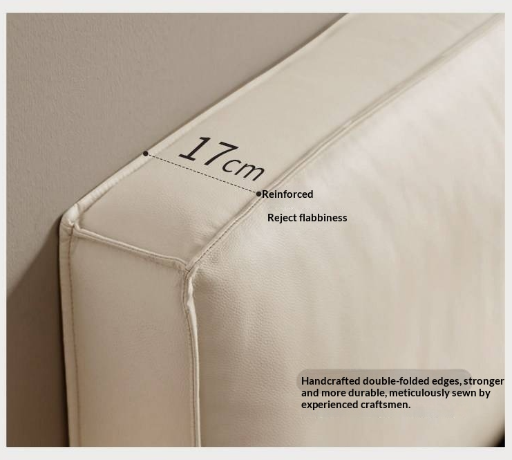 Ash Solid Wood Floating Bed — Modern Minimalist, Genuine Leather Upholstery