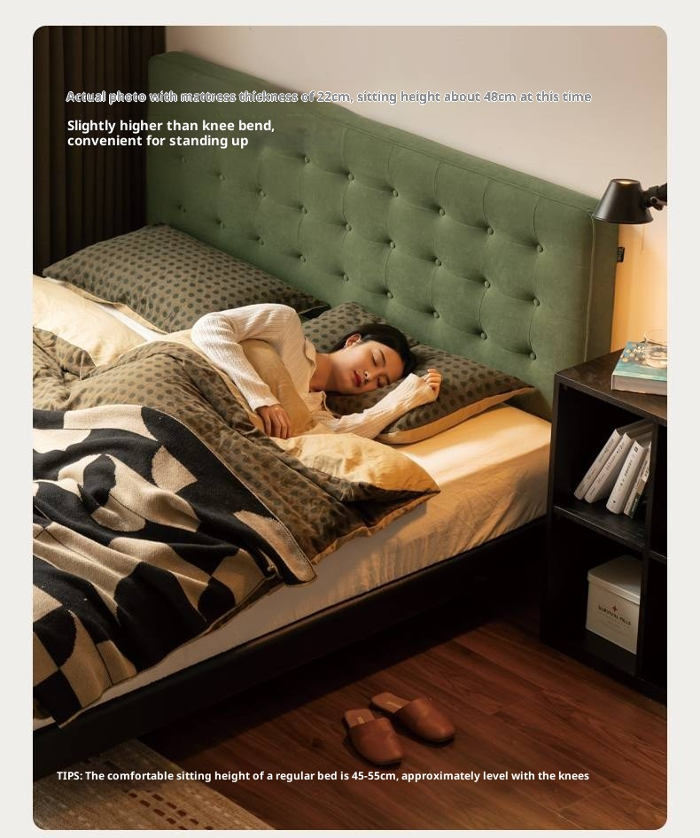 Fabric Velvet Soft Bed Bauhaus Vintage Style