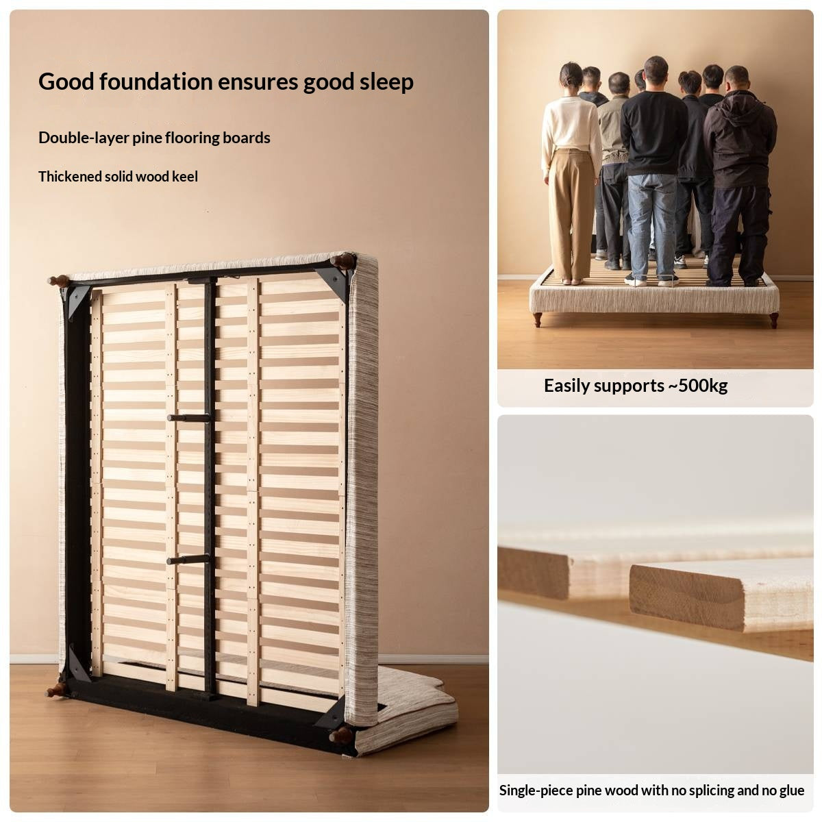 Fabric Soft Headboard Bed French Retro Style